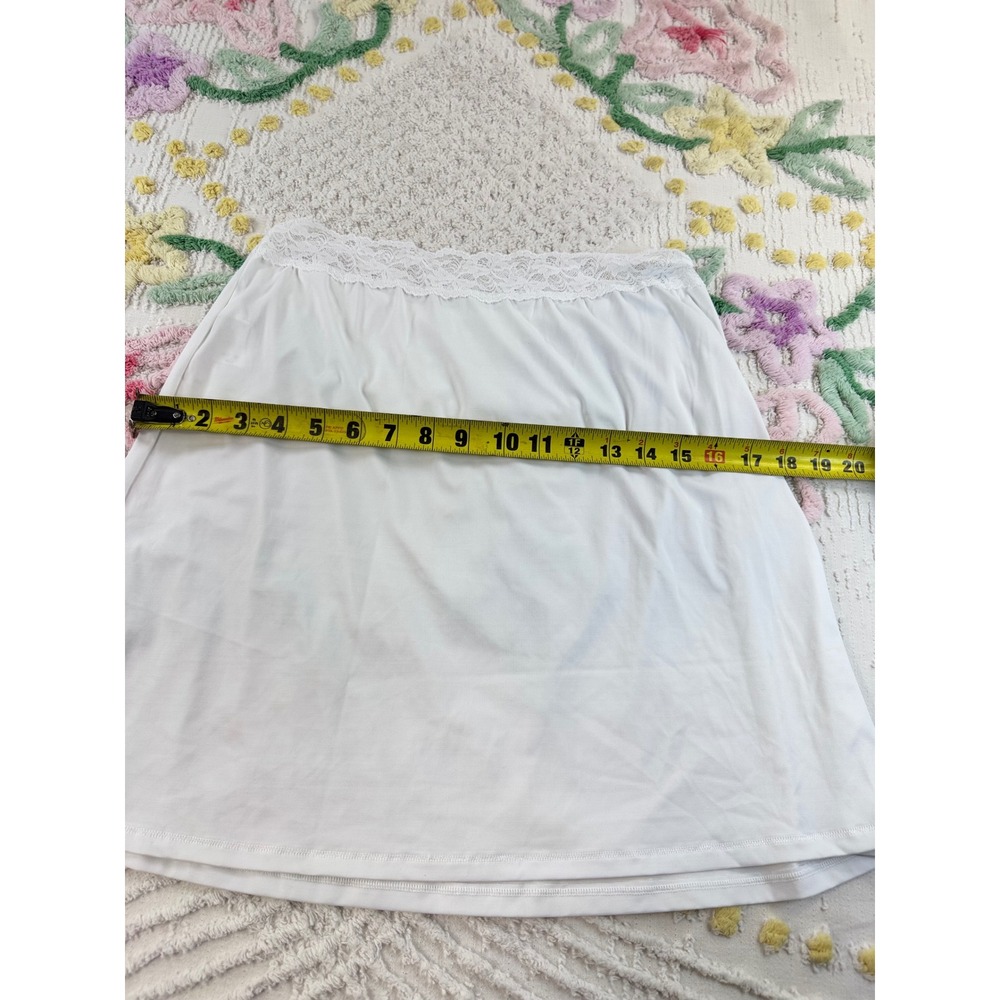 Vanity Fair 2 Pack White Half Slips Lace Waist Nylon Spandex Size Medium 11073 - Picture 7 of 9
